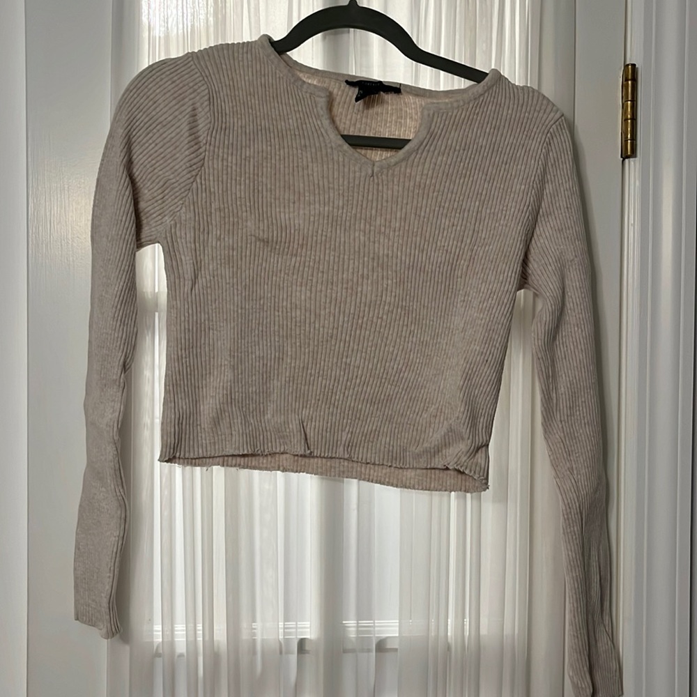 Beige long-sleeve top